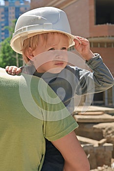 Child in hard hat