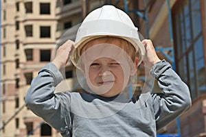 Child in hard hat