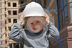 Child in hard hat