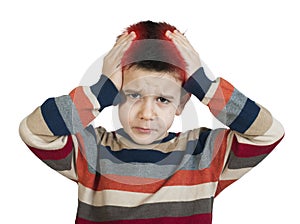 Child have headache photo