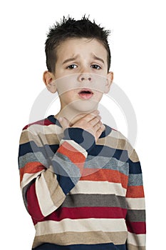 Child have sore throat sick
