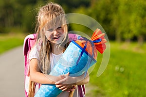 Child having first day at school