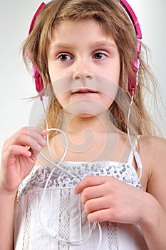 Child with headphones photo