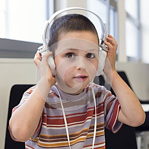 Child with headphones