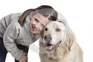 A child with her dog