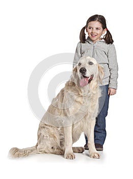 A child with her dog