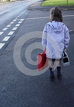 Child on her way to school.