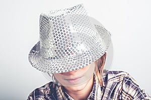Child with hipster hat