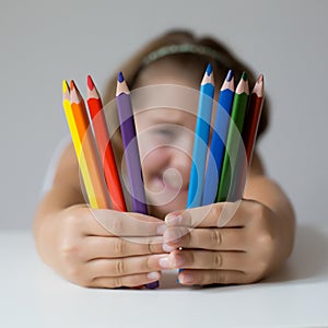 Child holding crayon