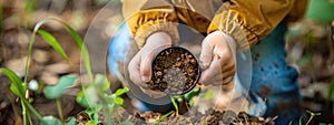 the child holds the earth in his hands