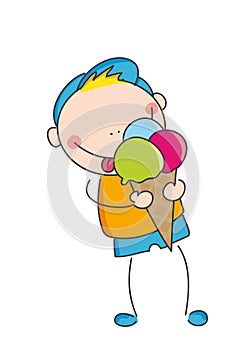 Child with ice cream cone
