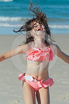 Child jumping for joy