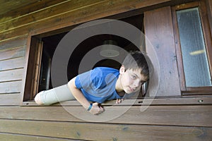 Child jumping out the window