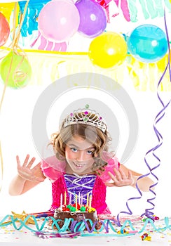 Child kid crown princess in birthday party