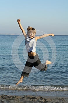 child or kid jumping