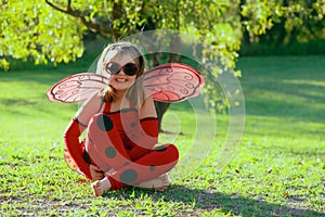 Child in ladybug costume