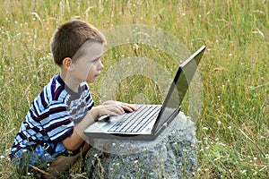 Child with laptop