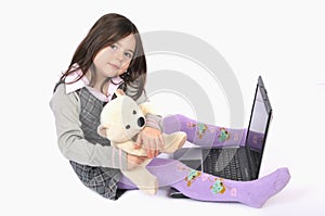 child with laptop