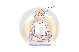 Child, levitation, yoga, meditation, health, concept