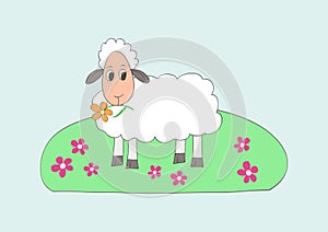 Child like drawing of little sweet sheep