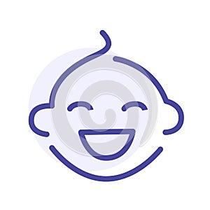 Child line icon, baby human vector sign