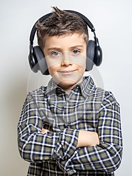 child listening to music
