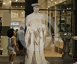 Child and Living Statue