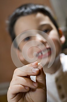 Child with lost tooth