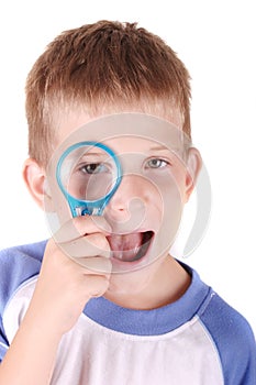 Child with loupe