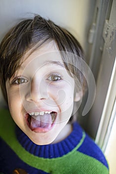 Child makes grimaces