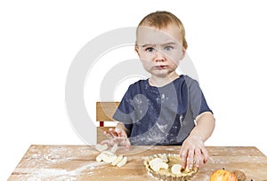 Child making cookies