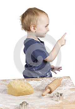 Child making cookies