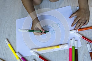 Child making a drawing