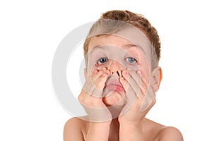 Child making face