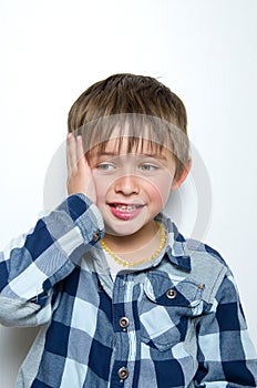 Child making funny faces photo