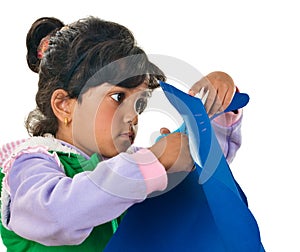 Child is making project