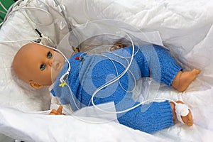 Child mannequin with connected sensors