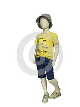 Child mannequin dressed in casual clothes.