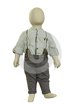 Child mannequin dressed in casual clothes