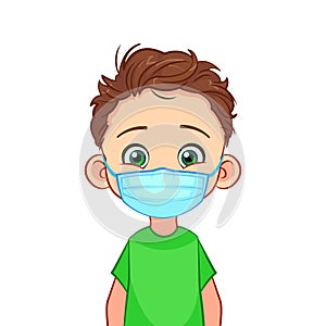 Child with a medical mask