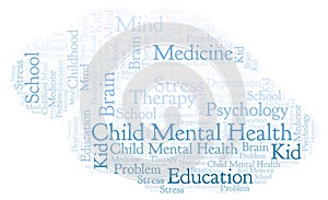 Child Mental Health word cloud.