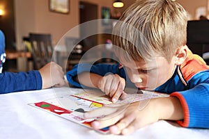 Child with menu book