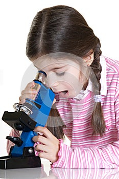 Child with microscope