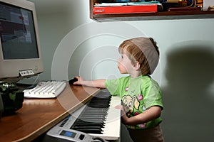 Child and MIDI Keyboard