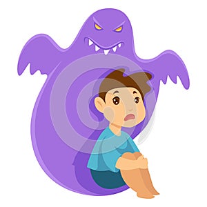 Child and monster nightmare phobia and imaginary creature