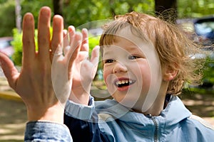 Child and mum carefree play