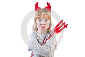 Child naughty devil halloween