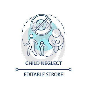 Child neglect turquoise concept icon