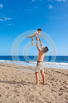 Child over the summer beach