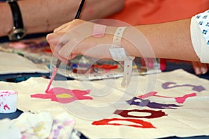 Child painting in pediatrics